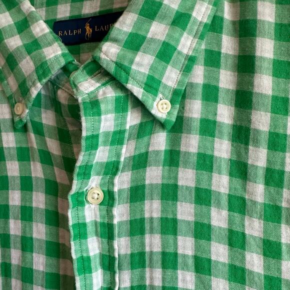 Ralph Lauren Men's Classic Fit Double Faced Gingham Button Down Shirt XL - Picture 2 of 8